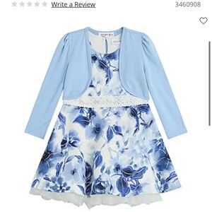Girls blue flower Easter dress